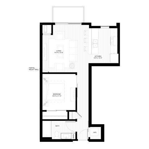 Floor plan for a Studio apartment